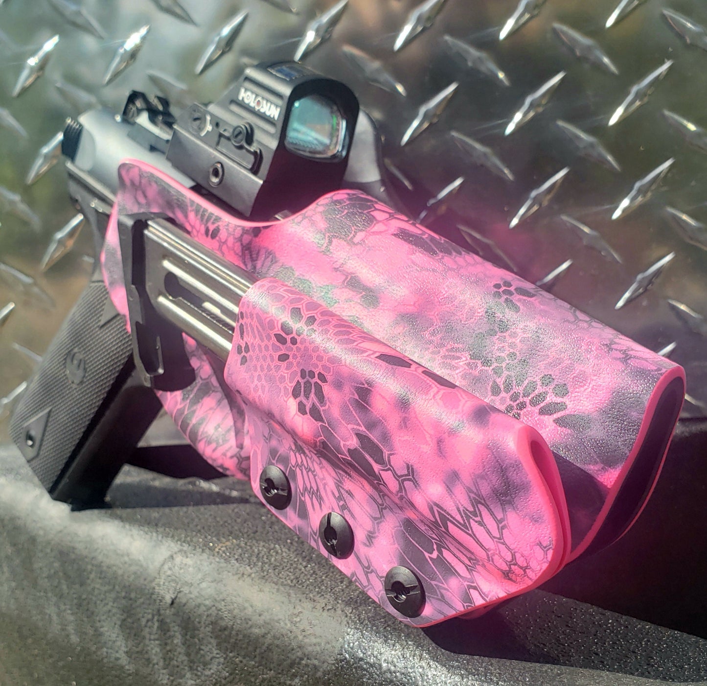 Ruger Mark IV Holster 22/45 Lite Optic Cut Extreme Duty Hot Pink Kryptek Camo